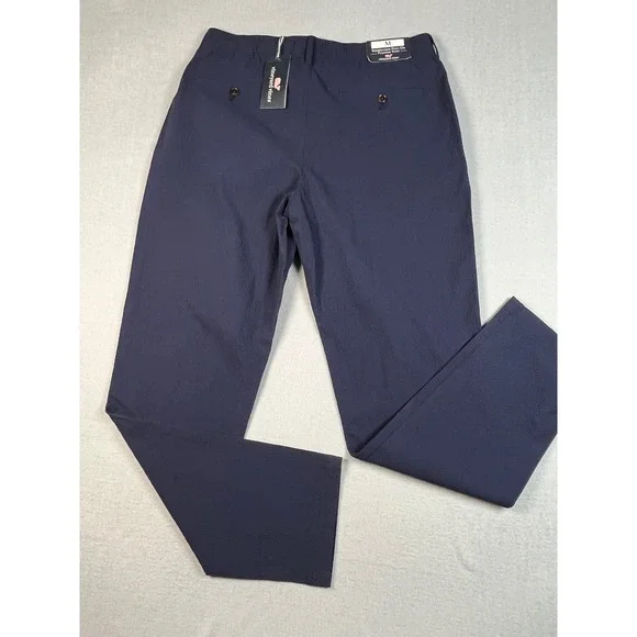 Vineyard Vines Seersucker Pull On Pleat Pants‎ Men's Medium Nautical Navy New